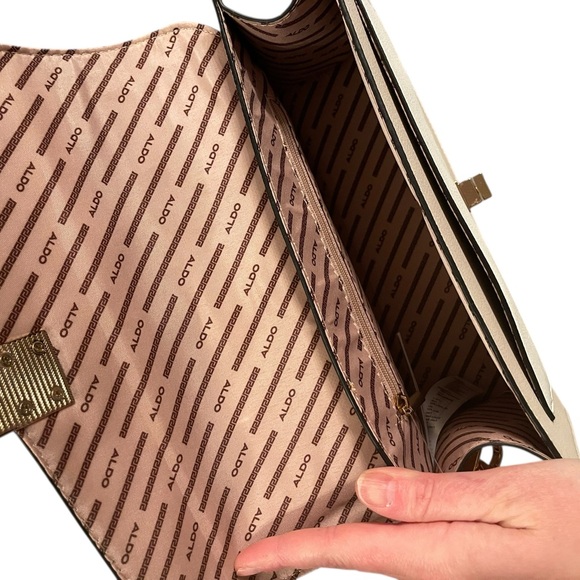 Aldo Colorblock Crossbody Bag in Black and Cream - Picture 4 of 5